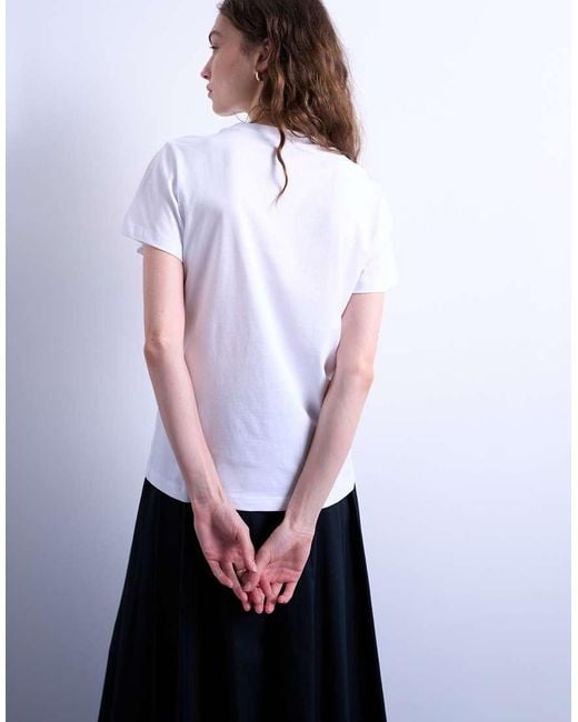 TOPSHOP White Graphic Santorini Everyday Tee