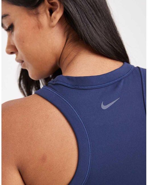 Nike Blue Nike One Training Dri-fit Fitted Crop Tank