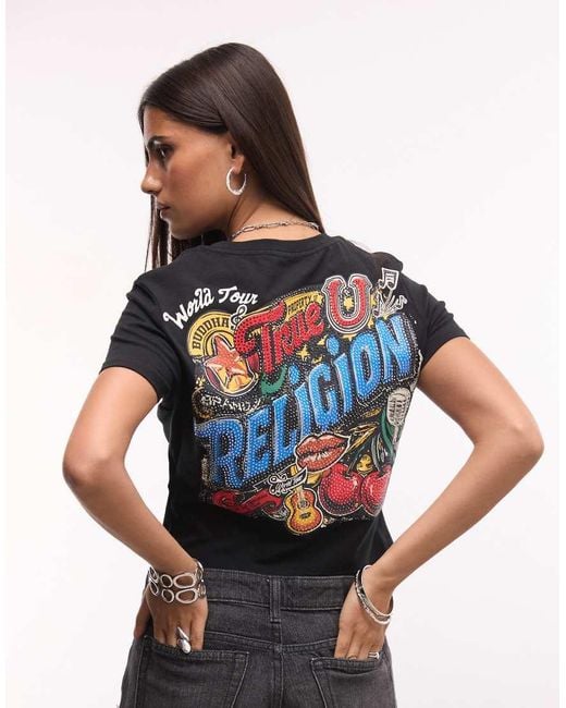 True Religion Black Crystal Soulful Back Graphic Baby T-shirt