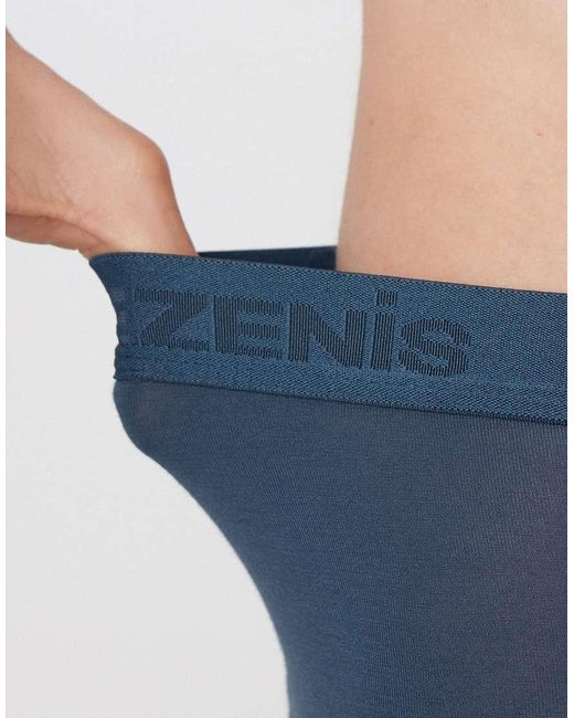Tezenis Blue Stretch Viscose Boxers With Logo Elastic for men