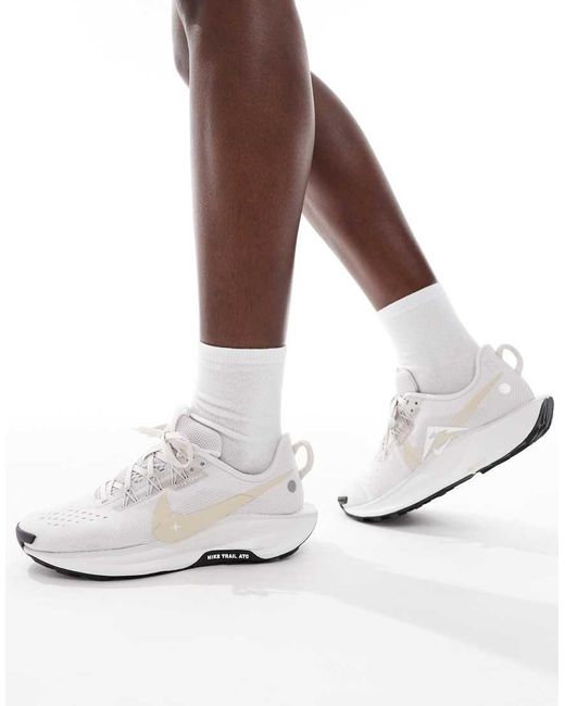 Nike White Reactx Pegasus Trail 5 Trainers