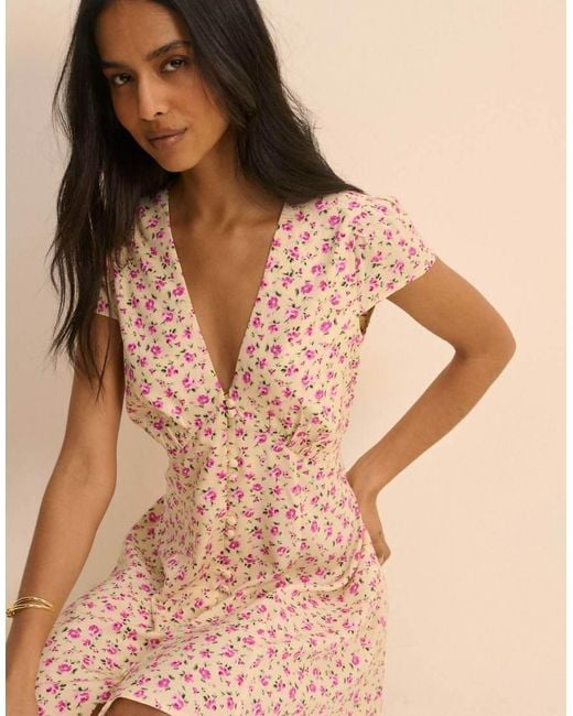 Nobody's Child Natural Ditsy Floral Avery Mini Dress
