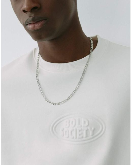 Pull&Bear White Heavyweight T-shirt With Raised Logo for men
