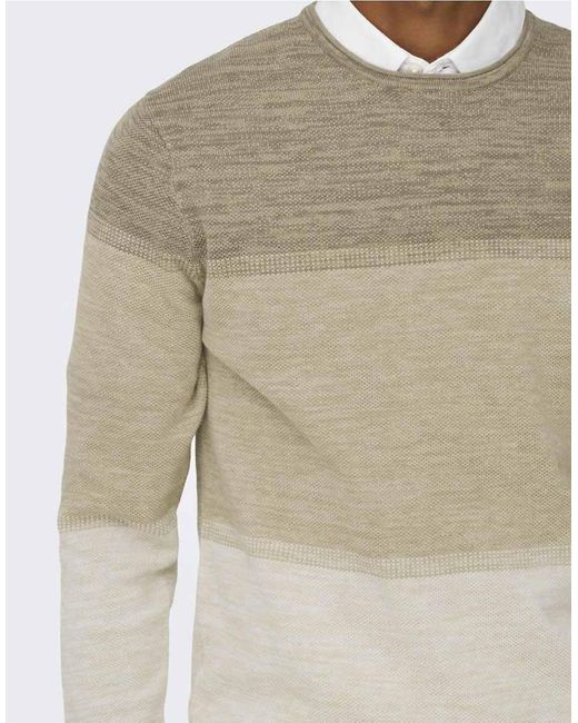 Only & Sons Gebreide Trui in het Natural voor heren