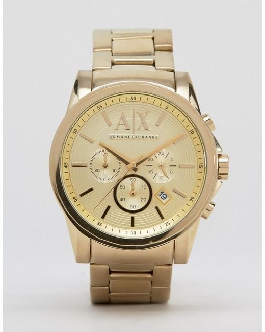 Reloj de pulsera de acero inoxidable dorado cronmetro de Armani Exchange de de color Metálico |