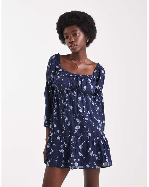 Hollister Blue Off The Shoulder Mini Dress