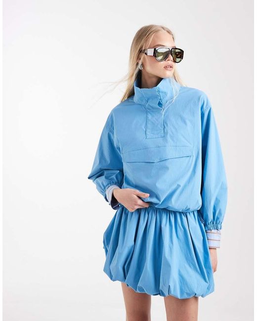ASOS Blue Paper Touch Poplin Windbreaker - Part Of A Set