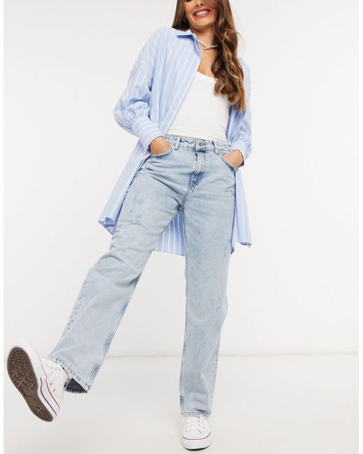 Rabatt 61 % Blau M DAMEN Jeans Boyfriend jeans Stickerei Pull&Bear Boyfriend jeans 