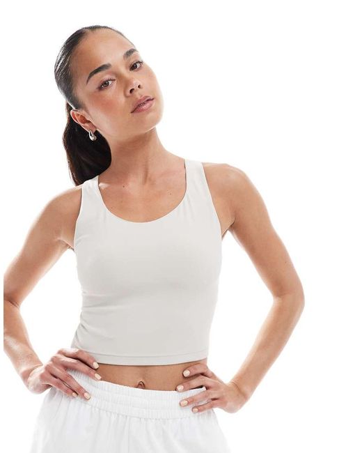 Adidas Originals White Adidas Training Adidas All Me Medium Support Bra Tank Top