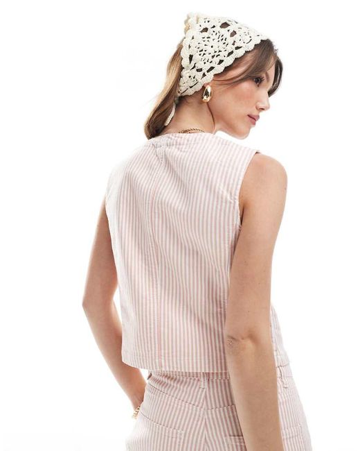 Object Pink Denim Waistcoat Co-ord