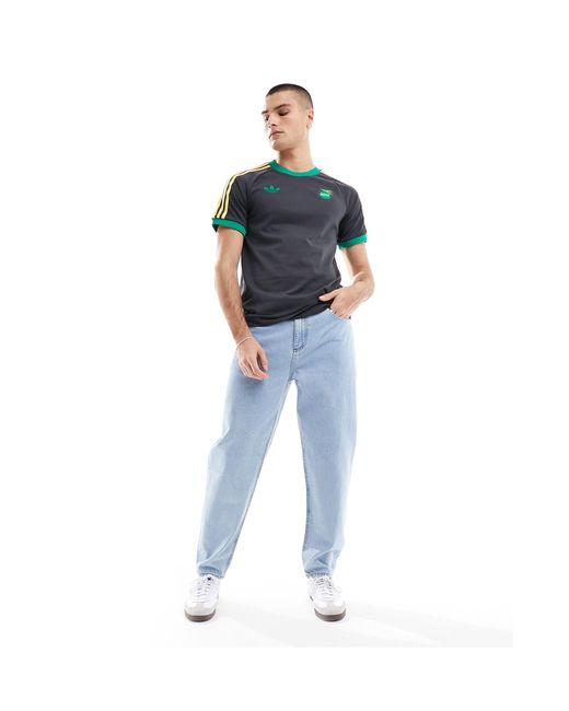 Adidas football - jamaica og - t-shirt à 3 bandes Adidas Originals pour homme en coloris Blue