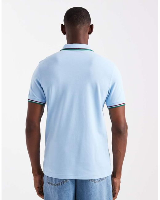 Polo Con Dos Rayas De Fred Perry de hombre de color Blue