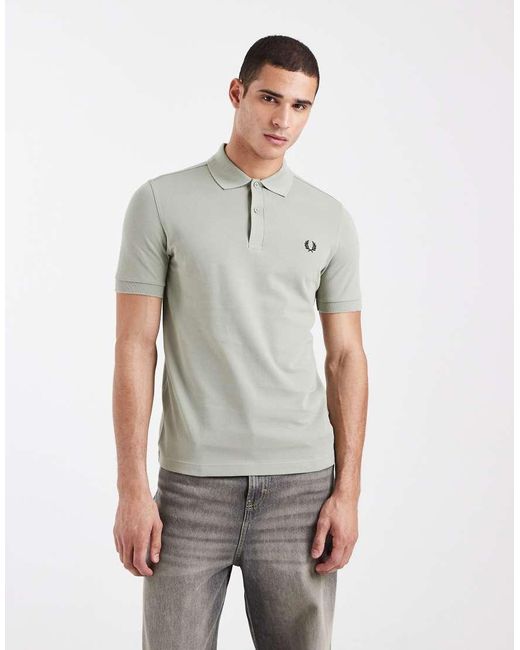 Fred Perry Gray Logo Polo Shirt for men