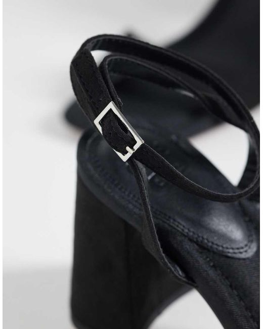 ASOS Black Hotel Barely There Block Heeled Sandals