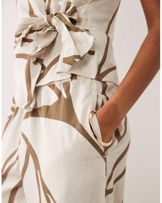 Vila Natural Linen Touch Wide Leg Trousers Co-ord