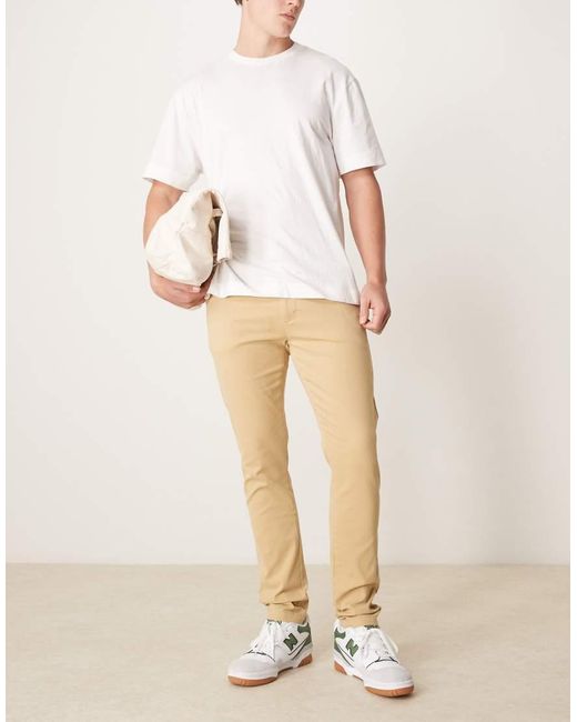 Chinos Ajustados En De -Neutro ASOS de hombre de color Natural