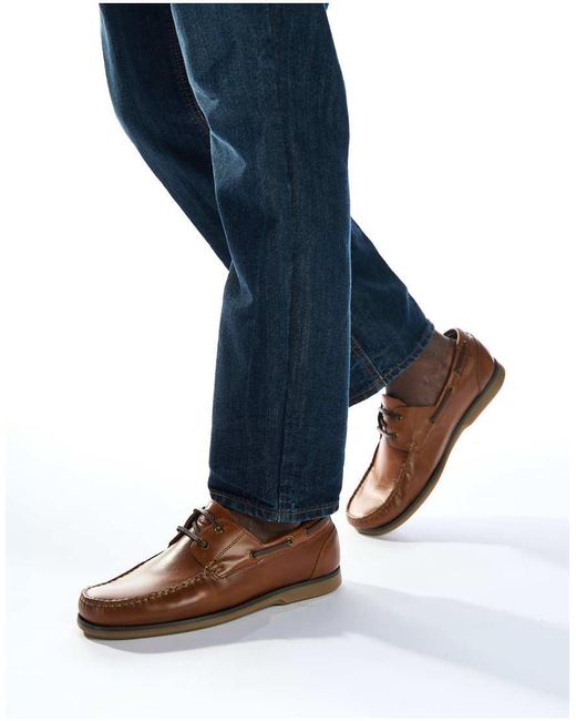 Base London Blue Stern Boat Shoe for men