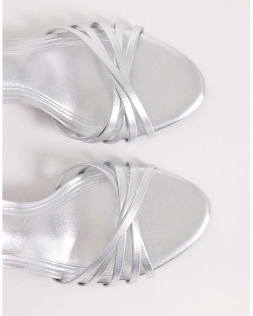 ASOS White Heroic Minimalist Strappy Heeled Sandals