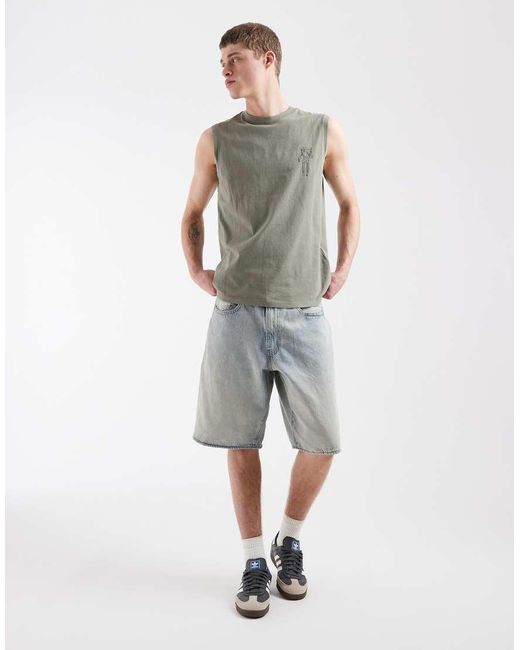 Levi's White 478 Baggy Denim Shorts for men
