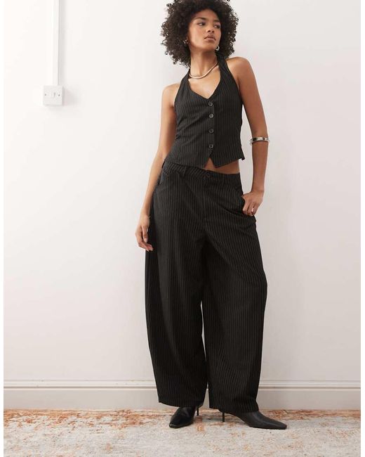 Collusion Black 90s Xl Balloon Low Rise Trouser