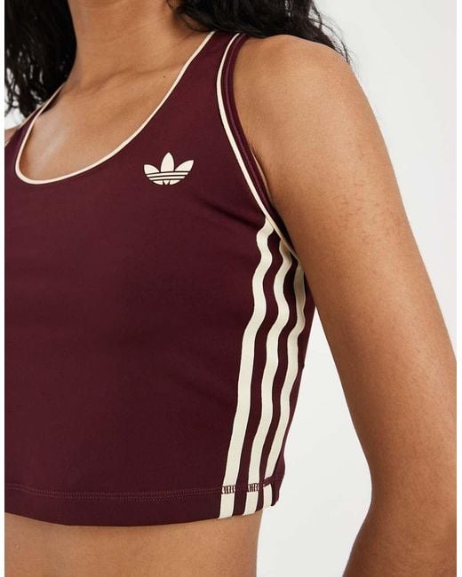 Adidas Originals Red Adidas Originals Sport Square Neck Sports Tank