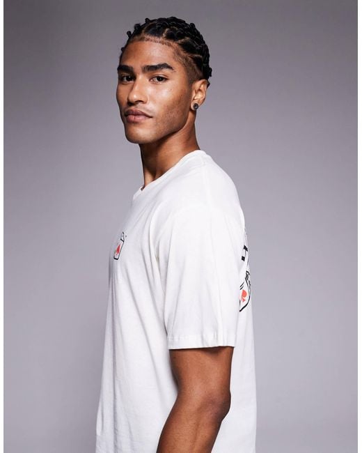 ADPT White Oversized T-shirt With Dice Backprint for men