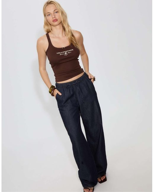Stradivarius Blue – lange hose aus fließendem denim