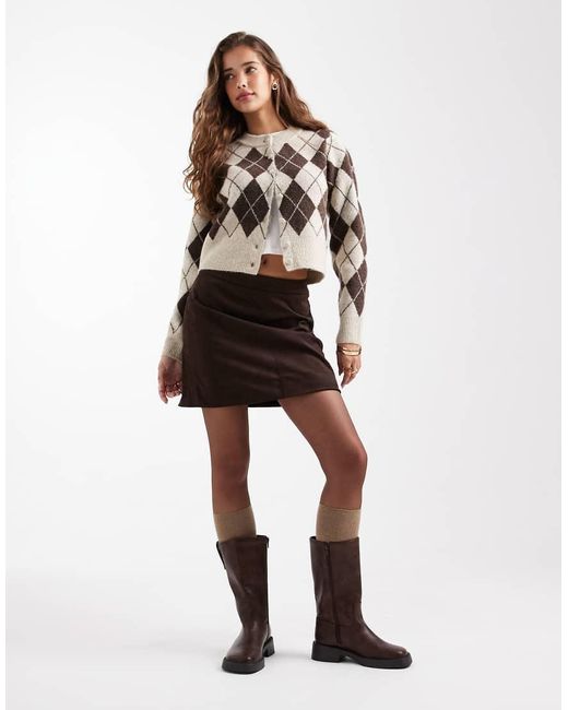 Vero Moda Natural Cropped Knitted Cardigan
