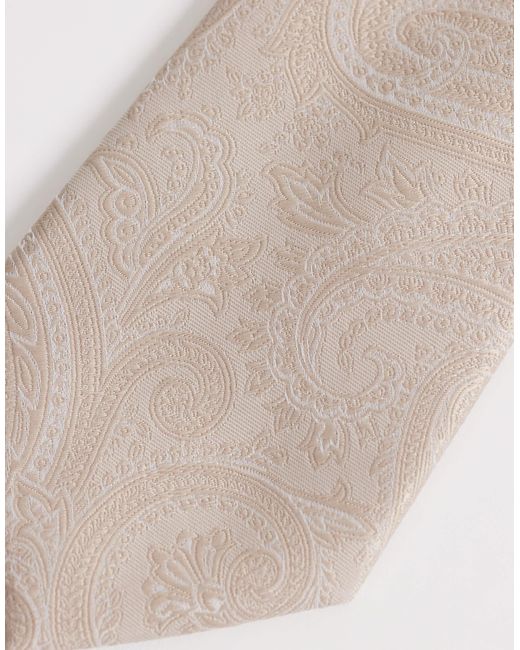 ASOS White Paisley Tie for men