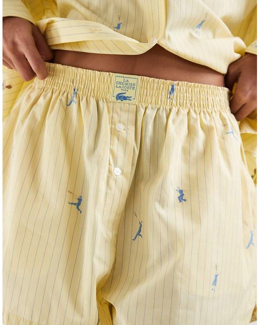 Lacoste Yellow Mini Tennis Player Print Shorts