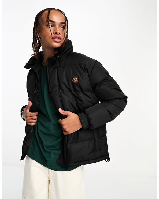 Santa Cruz Black Classic Label Padded Jacket for men