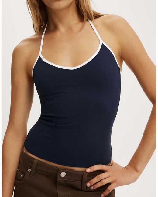 Cotton On Blue Hold Me Tie Halter