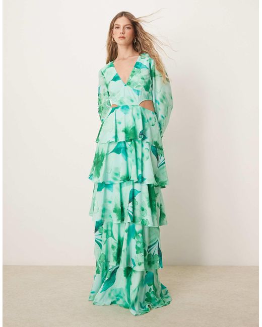 Pretty Lavish Green – gerafftes maxikleid