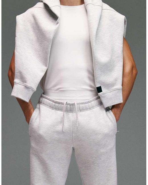 4505 Gray Icon Rest Day Heavyweight 440gsm Cotton Cuffed Sweatpants With Zip Pockets for men