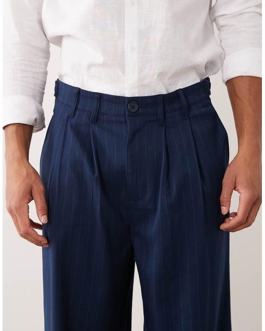 Cotton On Blue Super baggy Pleated Trouser for men