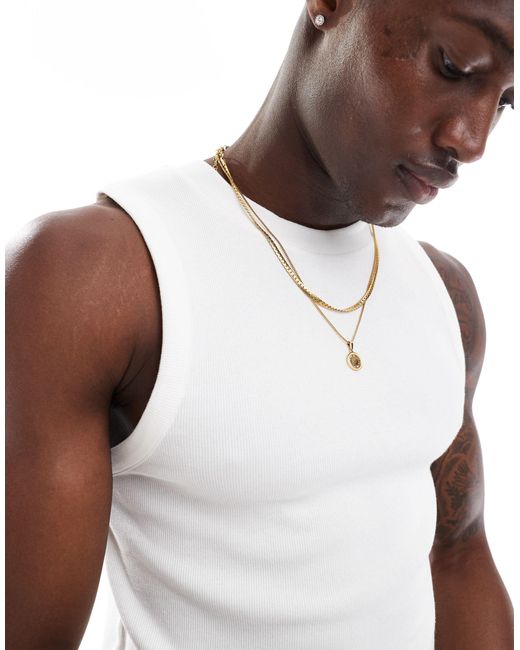 Camiseta blanca sin mangas ajustada ASOS de hombre de color Natural