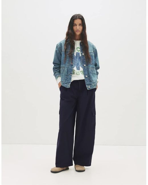 Pull&Bear Blue Balloon Fit Cargo Pants