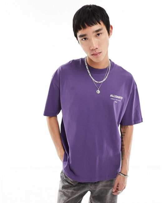 Underground - t-shirt oversize di AllSaints in Purple da Uomo