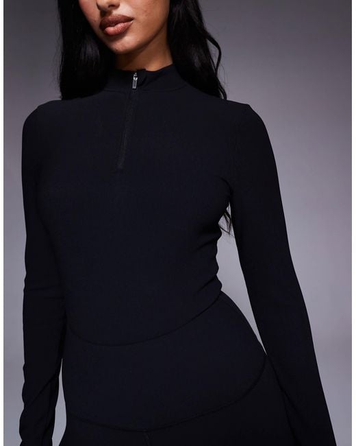 ASOS 4505 Ski & Snow Blue Asos 4505 Ski Ribbed Fleece Back Base Layer Bodysuit With Thermal Treatment