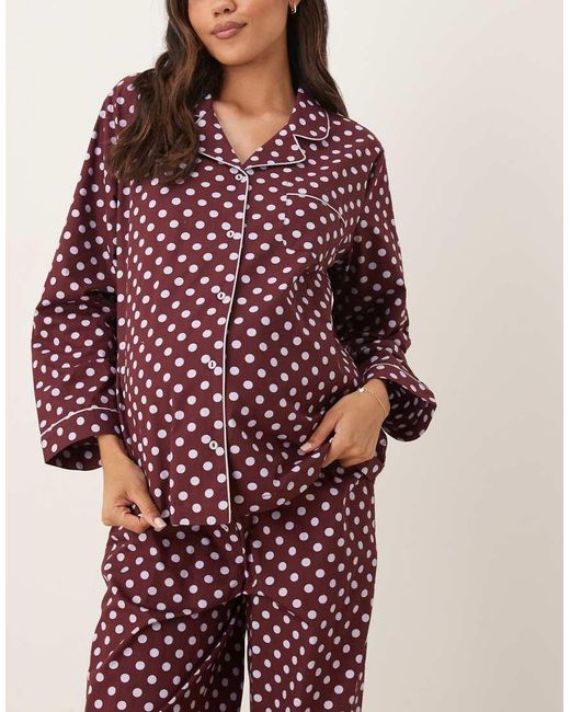 ASOS Red Asos Design Maternity Pajama Set