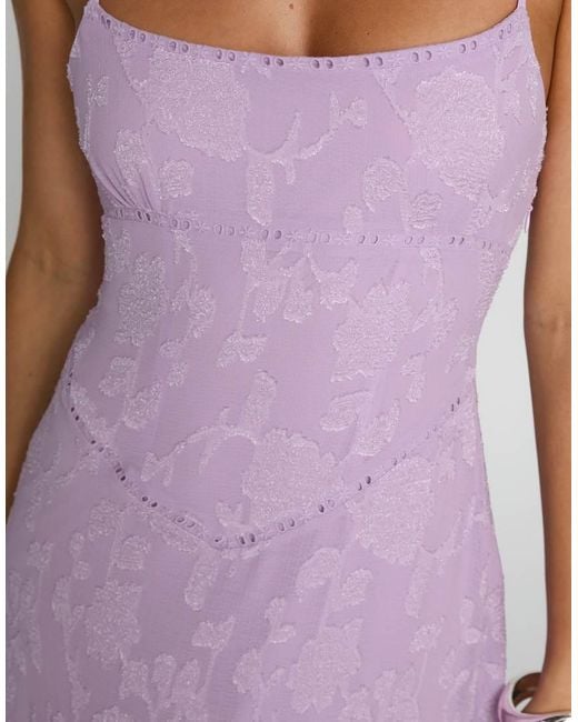 Princess Polly Purple South Of France Floral Devore Square Neck Corset Lace Up Back Detail Maxi Dress