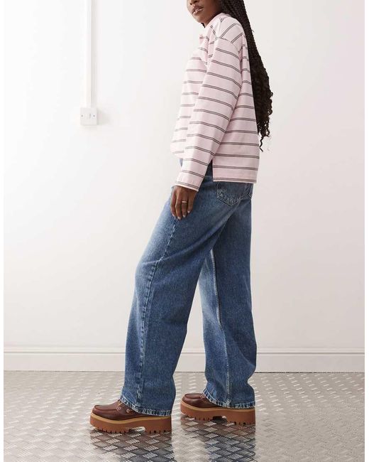 Reclaimed (vintage) Baggy Jeans Met Lage Taille in het Blue