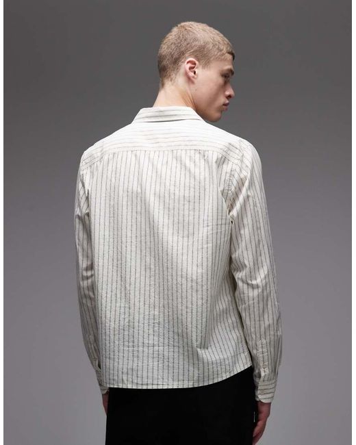 AllSaints Gray Samuel Long Sleeve Logo Shirt for men