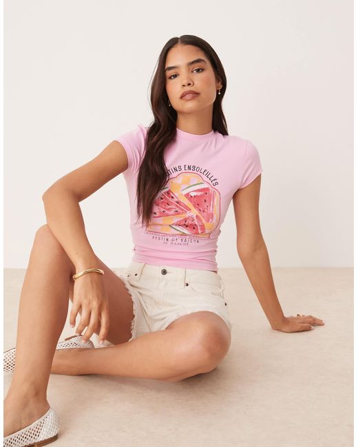 ASOS Pink Baby Tee With Watermelon Graphic