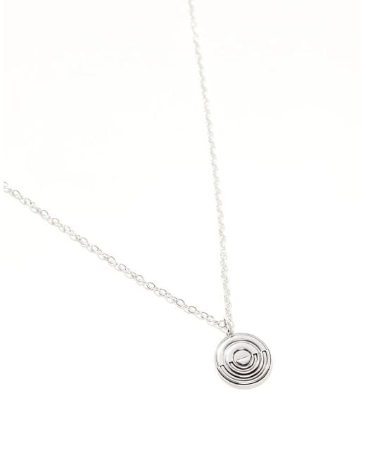 Collana Con Ciondolo A Cerchio di ASOS in Natural da Uomo