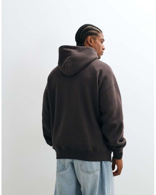 Abercrombie & Fitch Gray Script Logo Oversized Hoodie for men