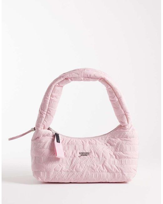 Tommy Hilfiger Pink Icon Logo Puffer Shoulder Bag