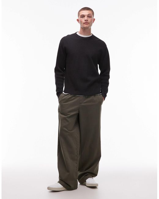 Levi's – langärmliges thermo-shirt mit waffelmuster in Black für Herren