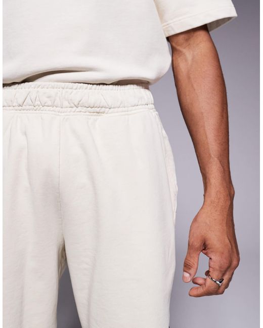 River Island White Loopback Jersey Shorts Co-ord for men