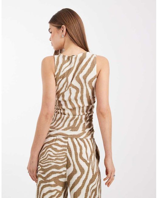 Vero Moda Natural Sleeveless Ruched Jersey Top Co-ord